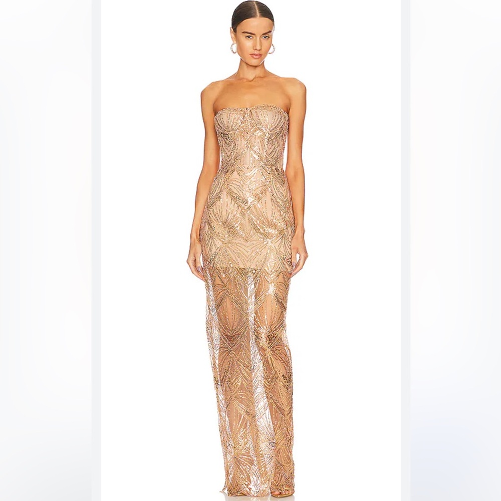 Bronx and banco Giselle maxi dress gold
